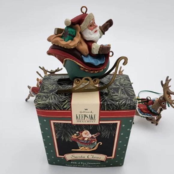Santa and His Reindeer Collection Hallmark Ornaments - Picture 3 of 14